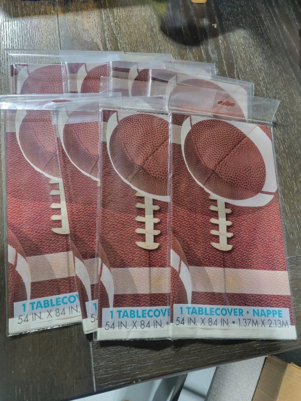 8 Football Party Plastic Table Cover Sports Super Bowl Party Birthday Tailgate